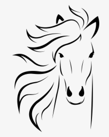 Line Clipart Horse - Horse Face Drawing, HD Png Download, Transparent PNG