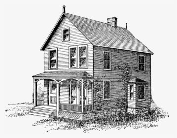 Old Two Story House Drawing, HD Png Download, Transparent PNG