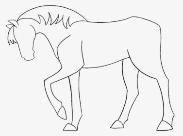 Clip Art How To Draw A - Horse Without Tail Drawing, HD Png Download, Transparent PNG