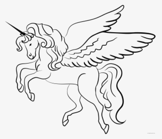 Clipartblack Com Animal Free - Unicorn With Wings Drawing, HD Png Download, Transparent PNG