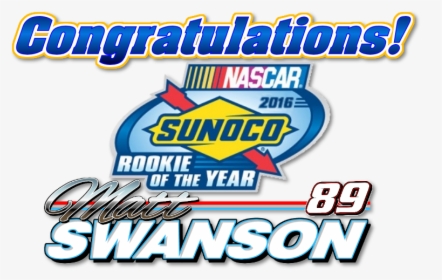 Matt Swanson Collects 2016 Nascar Whelen Modified Tour - 2015 Nascar Rookie Of The Year Logo, HD Png Download, Transparent PNG