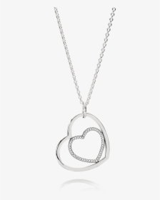 Download Heart Locket Png Clipart - Pandora Two Heart Necklace, Transparent Png, Transparent PNG