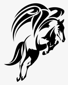 Jumping Horse Black And White, HD Png Download, Transparent PNG