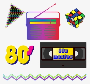 Colorful Graphic Art Featuring The 80s, HD Png Download, Transparent PNG