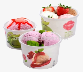 High Quality Ice Cream Paper Cup/frozen Yogurt Cup - Cream, HD Png Download, Transparent PNG