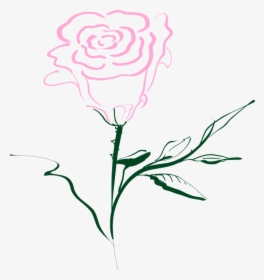 Rose, Pink, Flower, Romance, Abstract, Floral, Romantic - Pink Rose Outline Png, Transparent Png, Transparent PNG