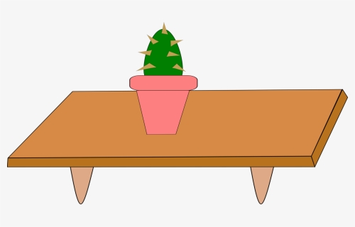 Coffee Table, Wooden, Low, Furniture, Pot, Plant, HD Png Download, Transparent PNG
