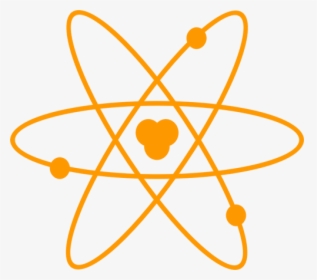 Illustration Of Diagram Of An Atom In Orange Color - Chemistry Clipart Png, Transparent Png, Transparent PNG