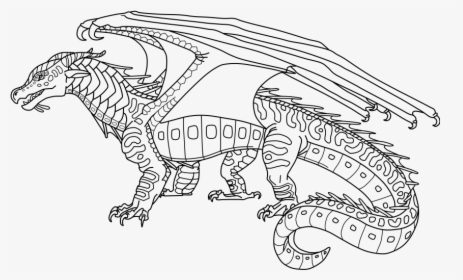 Dragon Transparent Line Art The X Files Coloring Book - Wings Of Fire Dragon Base, HD Png Download, Transparent PNG