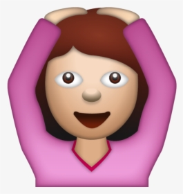Woman Saying Yes Emoji - Hands On Head Cartoon, HD Png Download, Transparent PNG