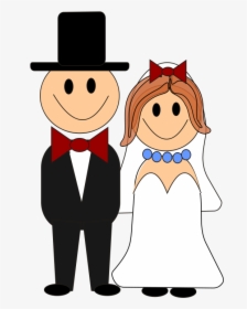 Bride And Groom Clipart Clipart Kid - Bruid En Bruidegom Tekening, HD Png Download, Transparent PNG