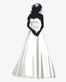 Wedding Dress Bouquet Silhouette Png - Bride Png, Transparent Png, Transparent PNG