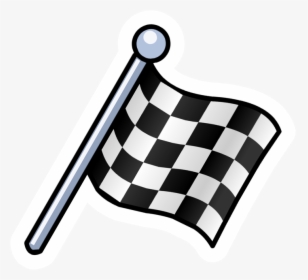 Clip Art Checkered Pin Club Penguin - Race Flag Cartoon Png, Transparent Png, Transparent PNG