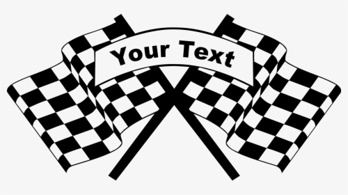 Checkered Racing Flags Sticker With Custom Wording - Checkered Racing Flags, HD Png Download, Transparent PNG