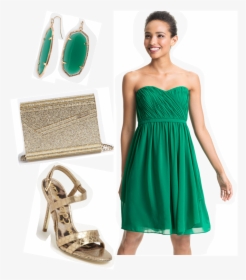 Short Green Strapless Dress, HD Png Download, Transparent PNG