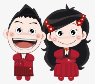 Wedding Chinese Marriage Cartoon - Chinese Wedding Png, Transparent Png, Transparent PNG