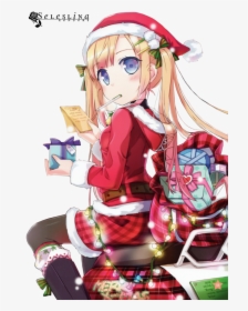 Transparent Anime Christmas Png - Anime Christmas Girl, Png Download, Transparent PNG