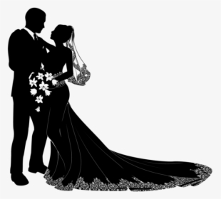 Wedding Couple Silhouette Png, Transparent Png, Transparent PNG