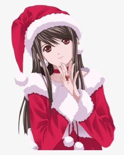 #anime #girl #santa #christmas #freetoedit - Transparent Anime Png, Png Download, Transparent PNG