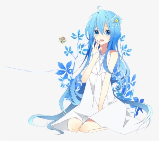 Anime Blue Hair - Cartoon, HD Png Download, Transparent PNG