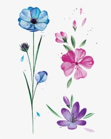Transparent Color Tattoo Png - Spring Flower Tattoo, Png Download, Transparent PNG