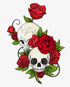 Tattoo Download Png Image - Skull And Rose Drawing, Transparent Png, Transparent PNG