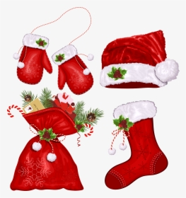 Symbol Claus Christmas Santa Creative Free Png Hq Clipart - Mittens Clipart Christmas, Transparent Png, Transparent PNG