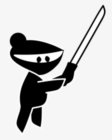 Ninja, Samurai, Sword, Cartoon, Warrior, Blade - Ninja Clip Art Black And White, HD Png Download, Transparent PNG
