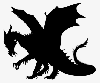 Horned Dragon Silhouette Clip Arts - Dragon Clip Art, HD Png Download, Transparent PNG