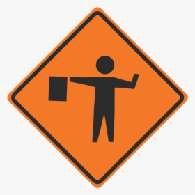 Construction Flagger Sign Clipart , Png Download - Construction Flagger Sign, Transparent Png, Transparent PNG