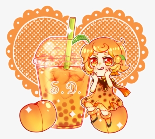 Peach Bubble Tea By Vocaloid - Cute Chibi Bubble Tea, HD Png Download, Transparent PNG
