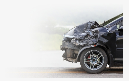 Front Of Black Car Get Damaged By Accident On The Road, HD Png Download, Transparent PNG