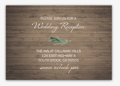 Rustic Barn Wood Wedding Reception Details Card - Calligraphy, HD Png Download, Transparent PNG