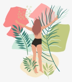 Jungle Girls Plant Vector Tropics Splashes And Design - Illustration, HD Png Download, Transparent PNG