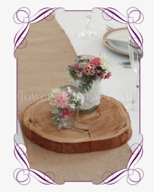 Set Of 2 Pink Rustic Floral Jar Centerpiece Flowers - Flower Bouquet, HD Png Download, Transparent PNG