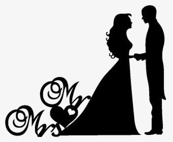 Transparent Bride And Groom Silhouette Png - Mr & Mrs Silhouette, Png Download, Transparent PNG