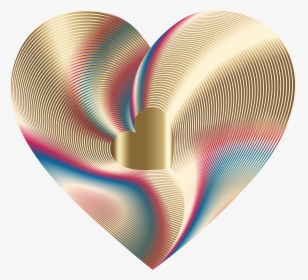 Golden Heart Of The Rainbow 9 Clip Arts - Gold Rainbow Heart, HD Png Download, Transparent PNG