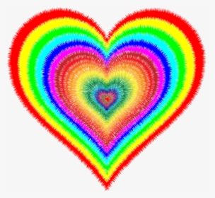 Heart,line,circle - Rainbow In A Heart, HD Png Download, Transparent PNG