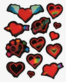 80′s Rainbow Hearts Stickers By Hallmark - Heart, HD Png Download, Transparent PNG