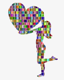 This Free Icons Png Design Of Chromatic Mosaic Woman - Woman With A Big Heart, Transparent Png, Transparent PNG
