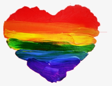 Rainbow Heart - Rainbow Paint Brush Strokes, HD Png Download, Transparent PNG