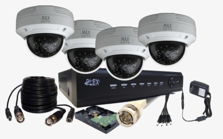 Max Plex4tkd1 4 Dome Camera Hd Tvi With Fixed Lens - Security Camera System Png, Transparent Png, Transparent PNG