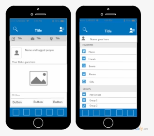 Facebook App Mockup For Iphone - Facebook Mobile App Template, HD Png Download, Transparent PNG