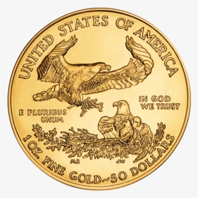 Fine Gold Coin With American Eagle Back - Gold Coins, HD Png Download, Transparent PNG