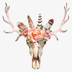 Flower Deer Antler Background, HD Png Download, Transparent PNG