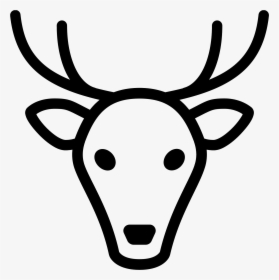 The Skull Profile Of A Deer, Facing Foward Clipart - Animal Icons Deer, HD Png Download, Transparent PNG