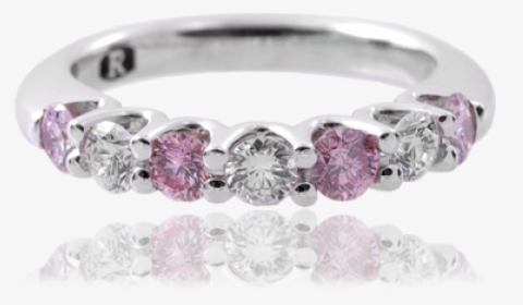 Eternity Ring With Pink Diamond Ring Wedding Anniversary - Engagement Ring, HD Png Download, Transparent PNG
