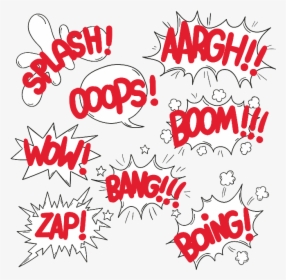 Comic Explosion Cloud Dialog Background Red Ftestickers - Onomatopoeia Clipart, HD Png Download, Transparent PNG