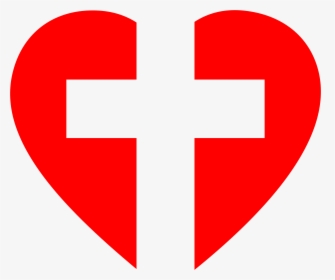Heart Cross Clip Arts - White Cross In Red Heart, HD Png Download, Transparent PNG