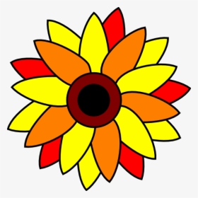 Sunflower Tatto Svg Clip Arts - Easy Sunflower Coloring Page, HD Png Download, Transparent PNG